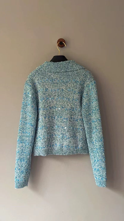 Sequined knitted cardigan
