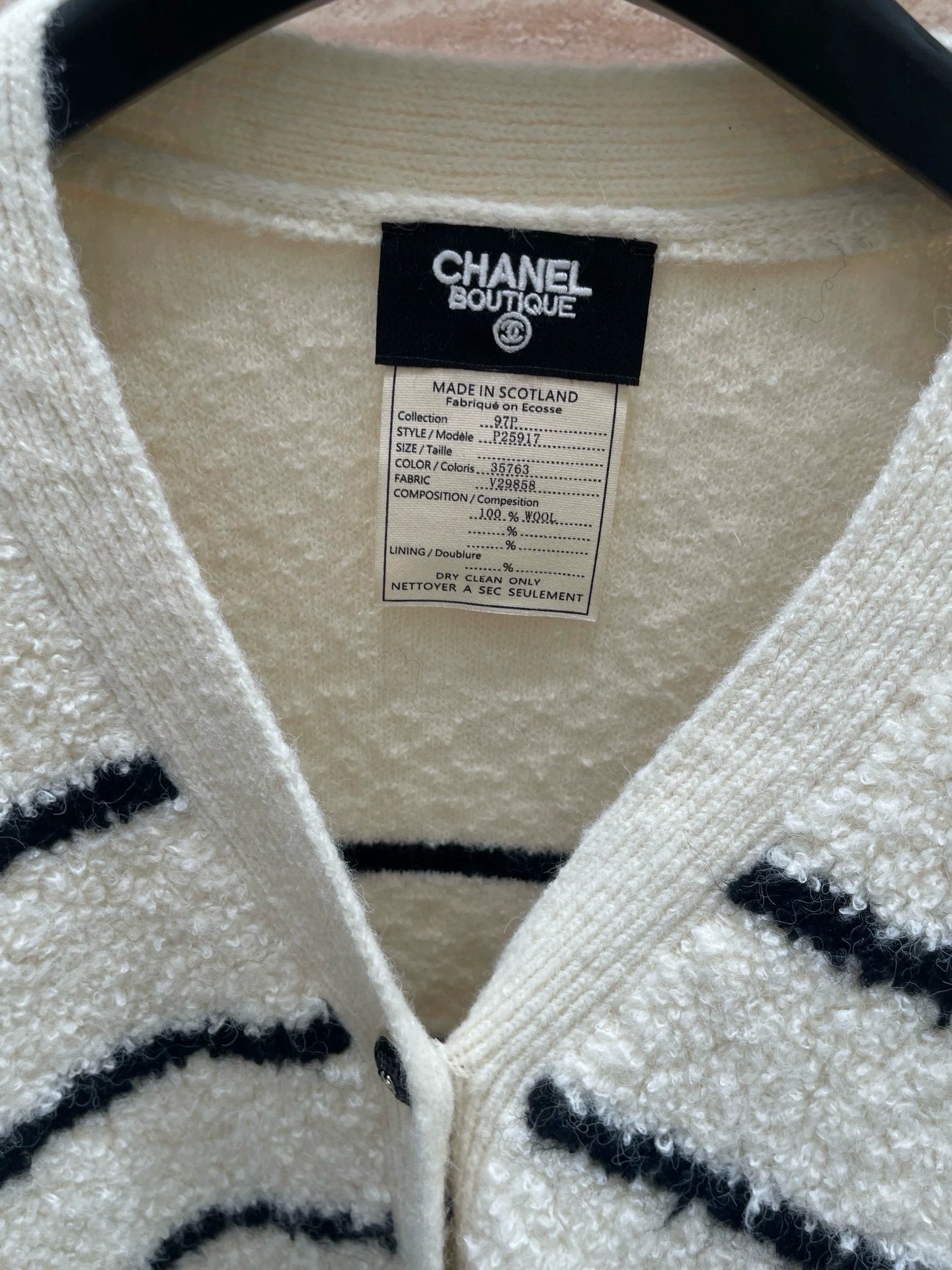 Lamb wool striped cardigan sweater