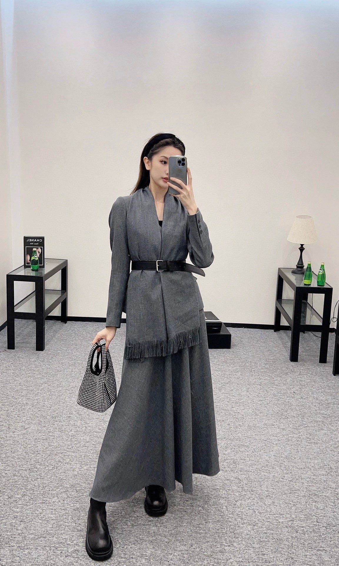 25fw Shawl lapel waistband suit multiple piece set