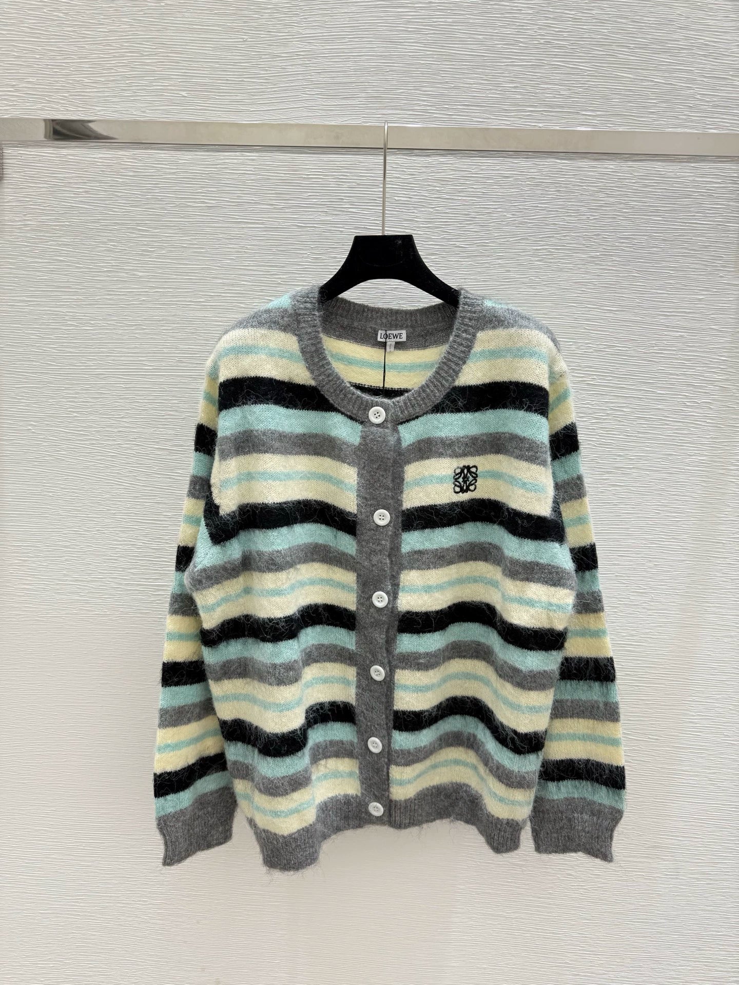25fw Striped knitted cardigan