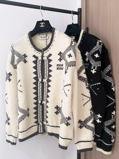 25fw Two-color cardigan