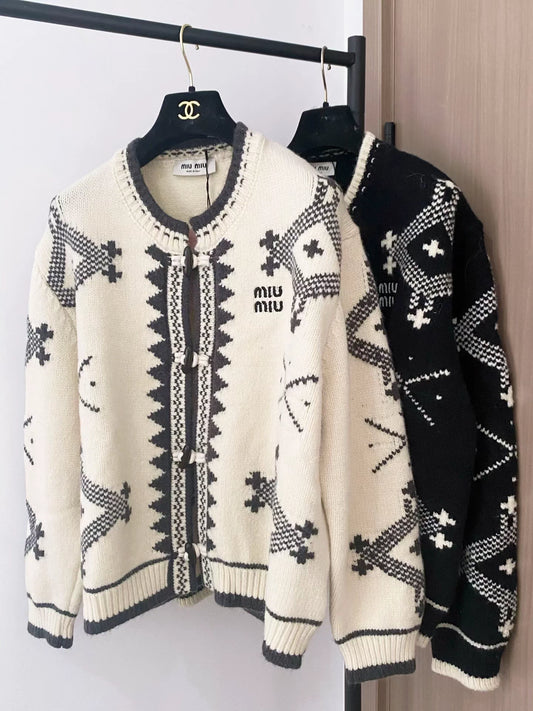 25fw Two-color cardigan