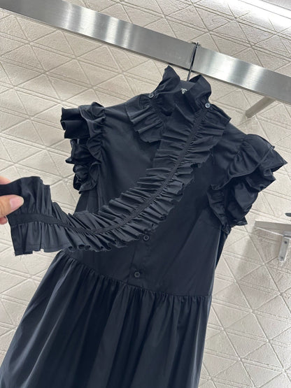 25fw Detachable pleated lace dress