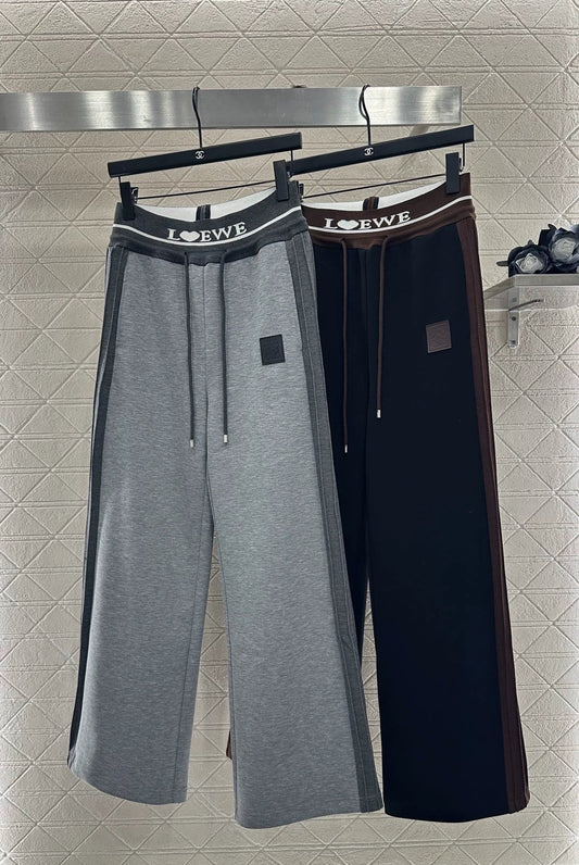 25fw Drawstring webbing wide leg pants