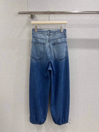 25fw Washed gradient lace up jeans