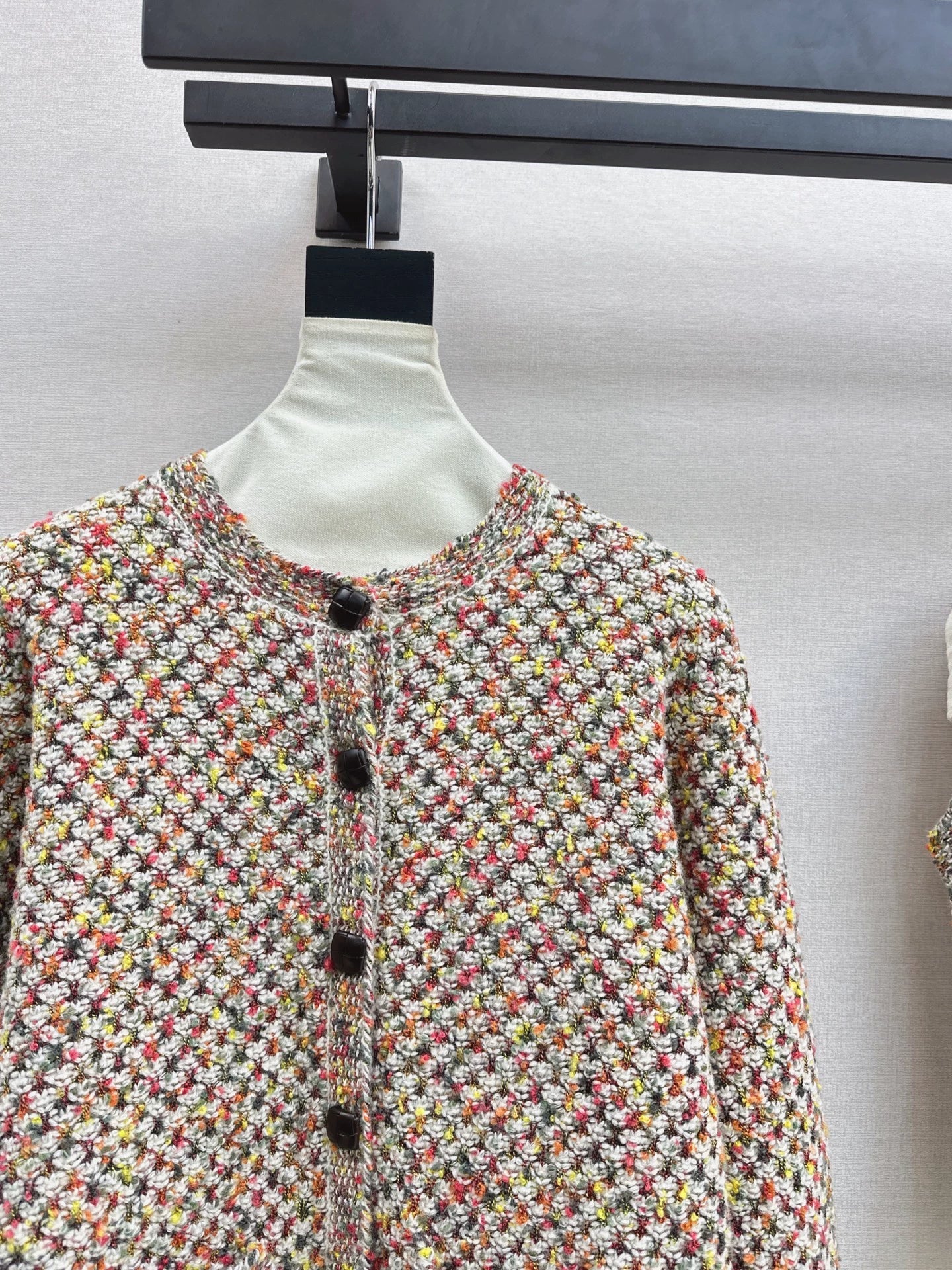 Flower yarn cashmere cardigan