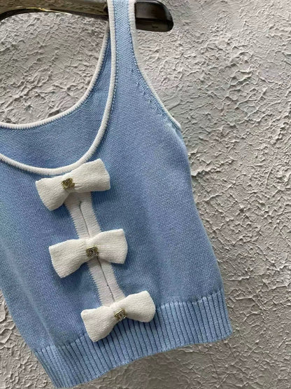 25 Spring New Arrival Bow Knitted Vest