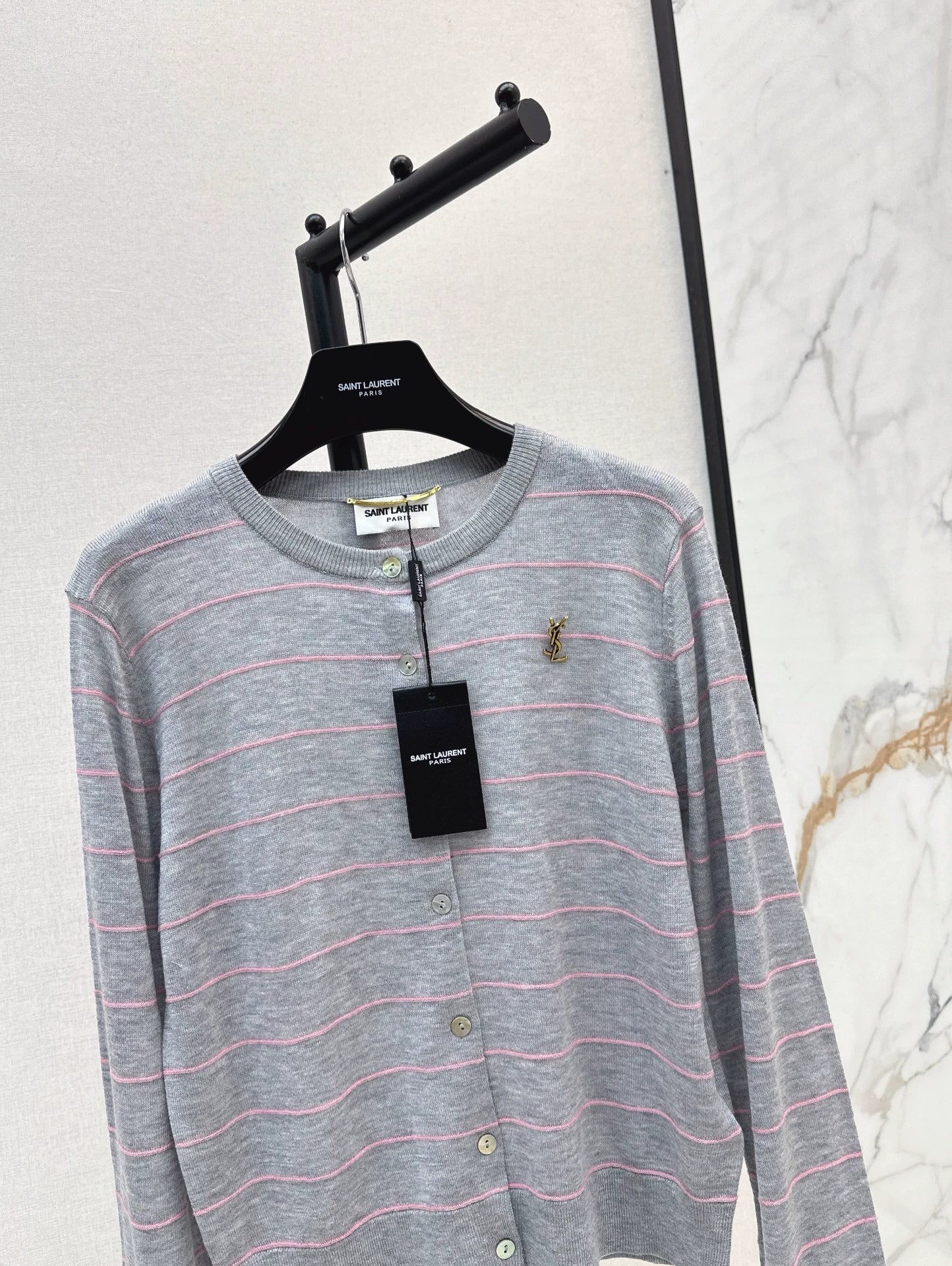 25fw Striped knitted cardigan