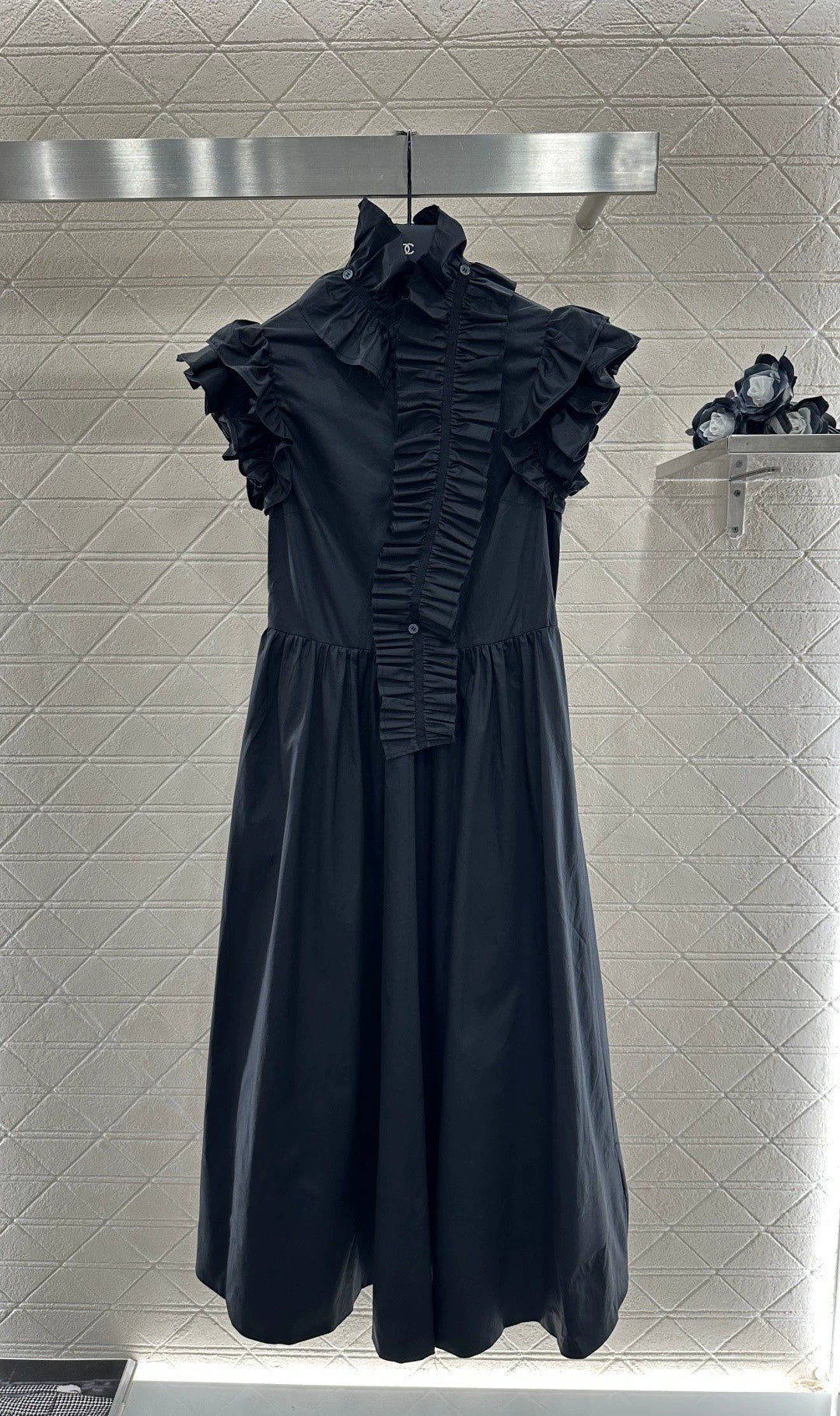 25fw Detachable pleated lace dress