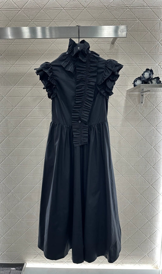 25fw Detachable pleated lace dress