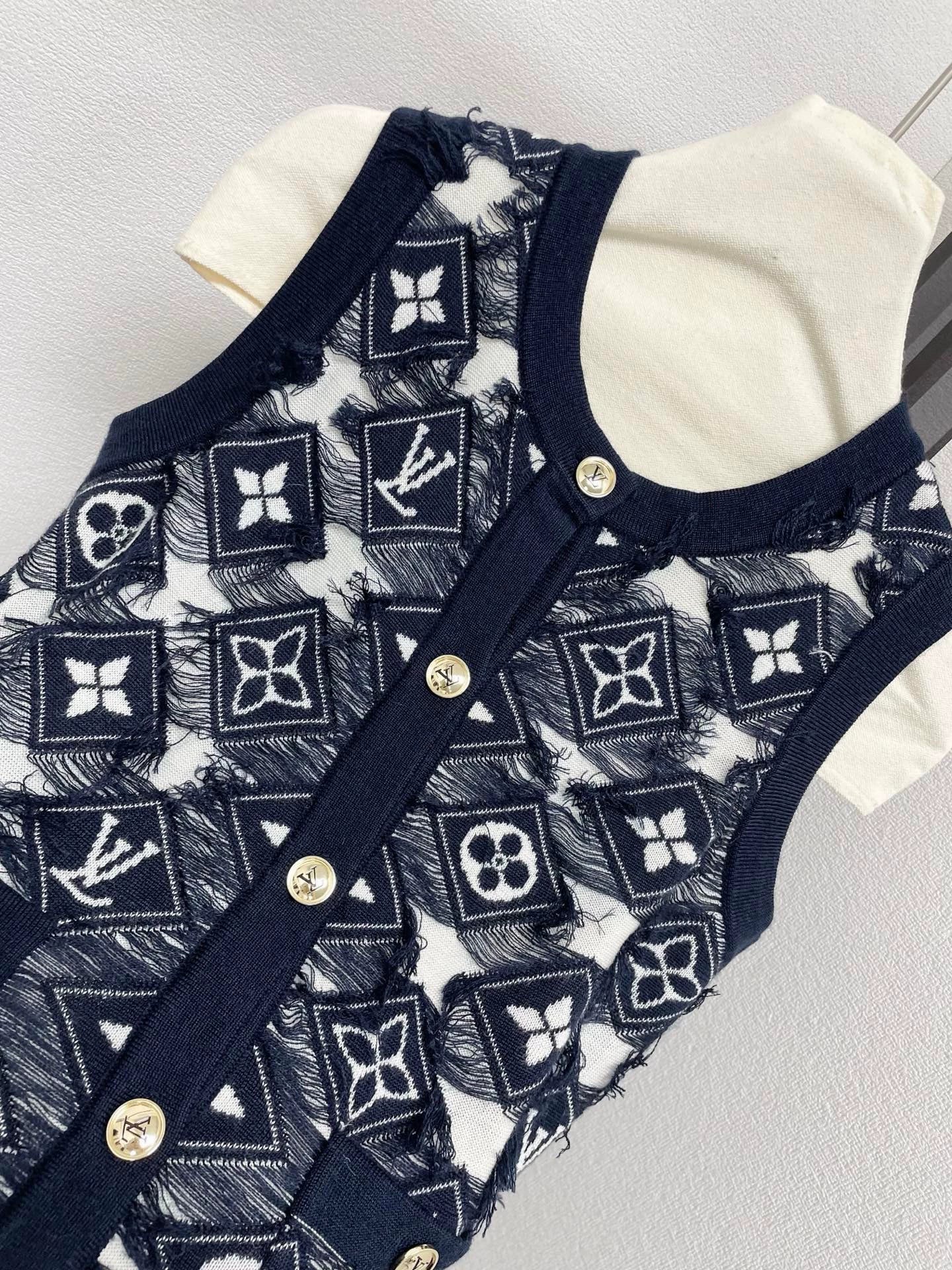 25fw Old flower knitted vest