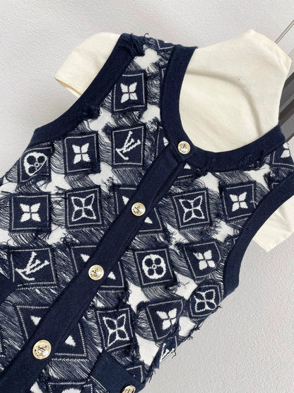 25fw Old flower knitted vest