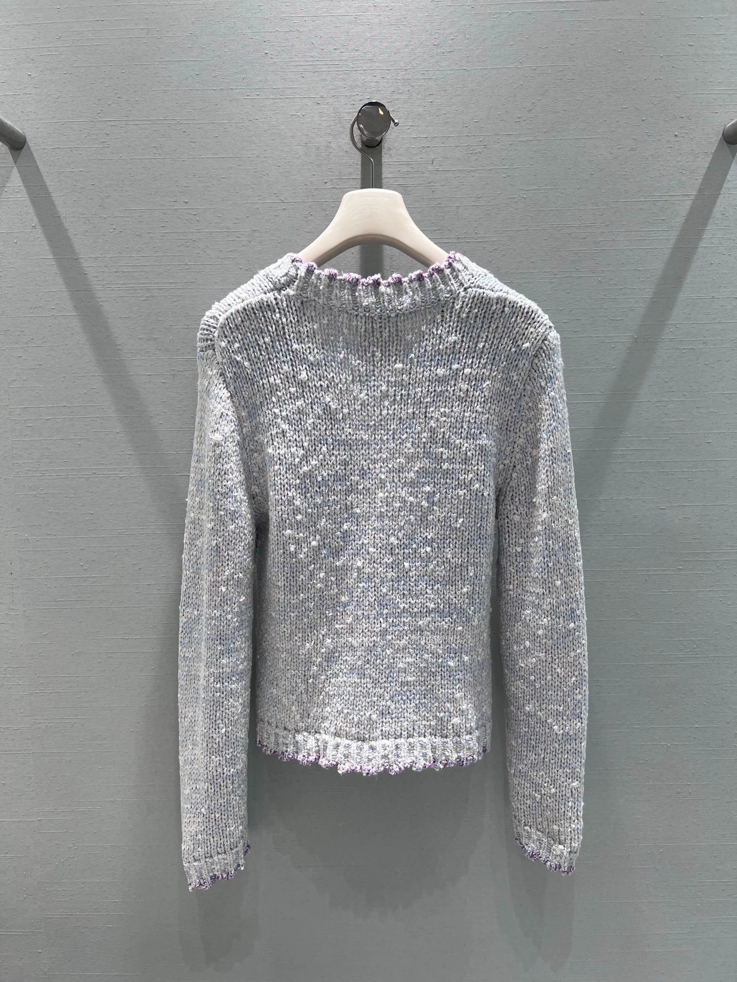 Peter Pan collar wool knit cardigan