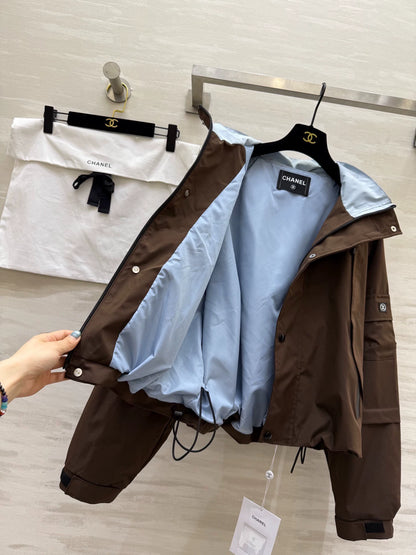 New color blocked hooded short jacket ‼️