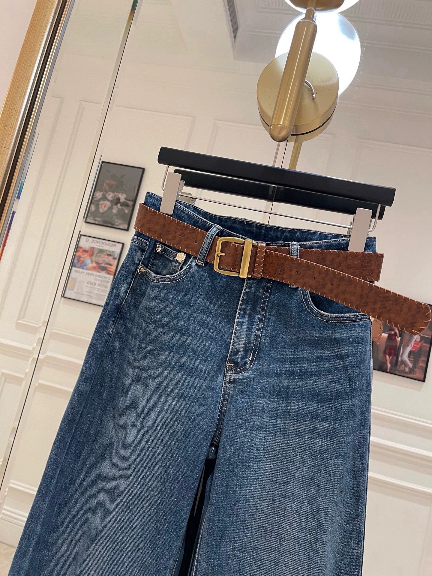 High waisted slightly flared jeans