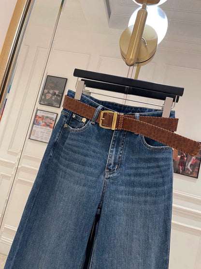 High waisted slightly flared jeans