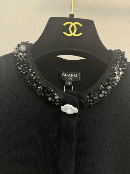 Black knitted cardigan