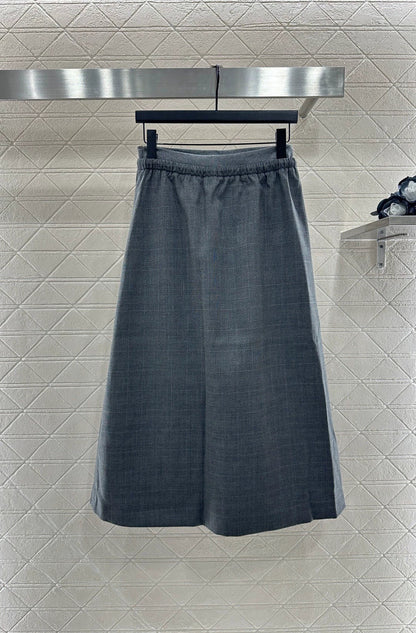 25fw Collar jacket drawstring skirt set