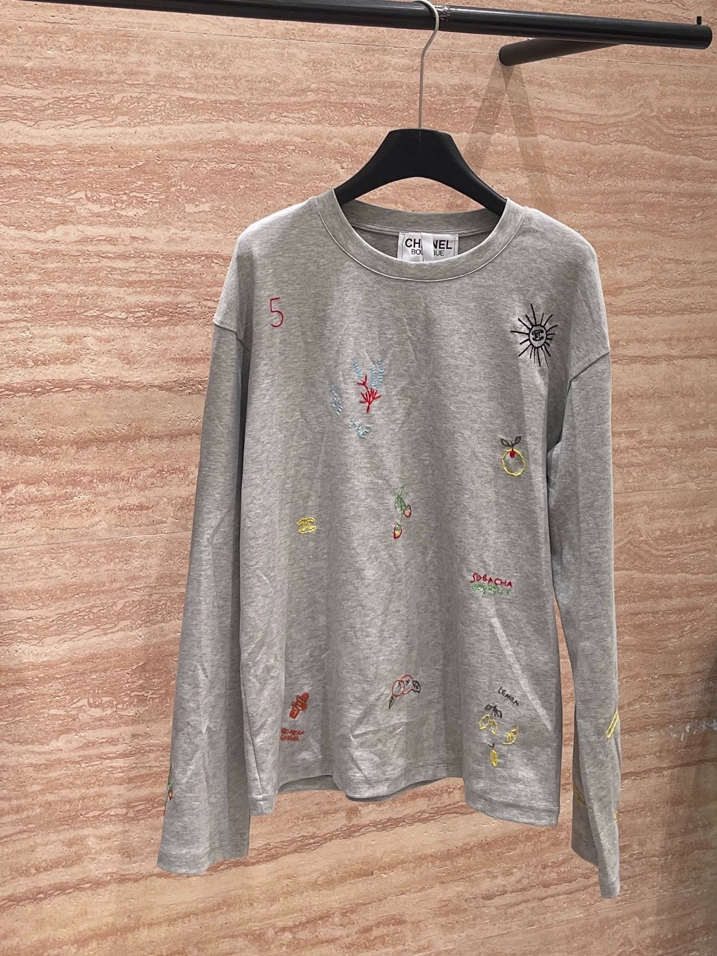 25fw Embroidered pattern long sleeved shirt (vintage series)