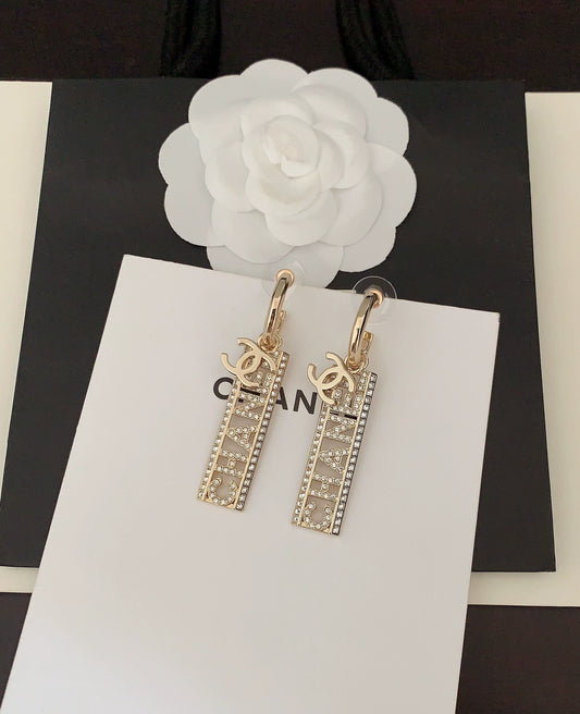 Full diamond letter earrings