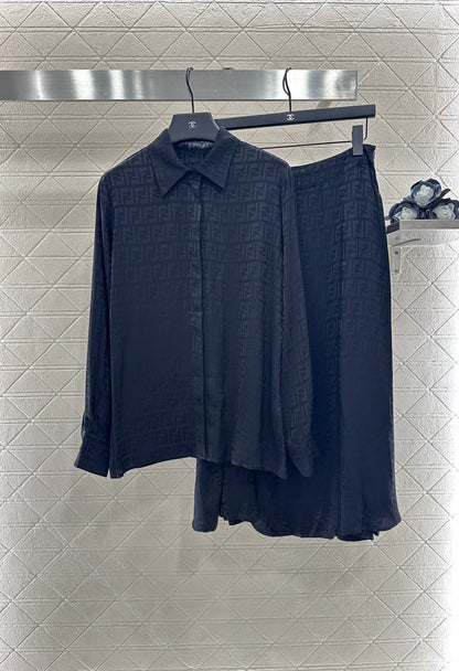 25fw Jacquard shirt half skirt set