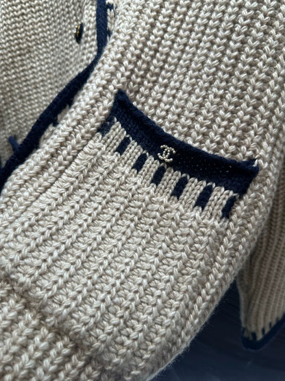 Double breasted sweater jacket