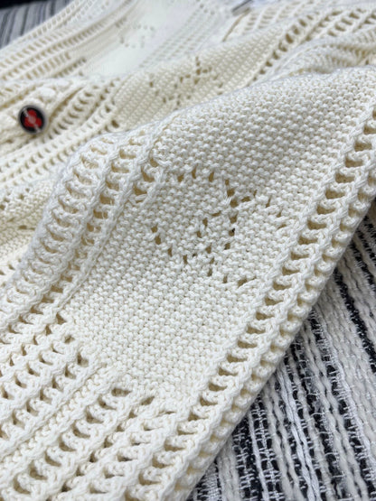 25fw Double C hook flower round neck jacket