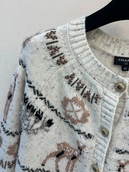 Deer knitted cardigan