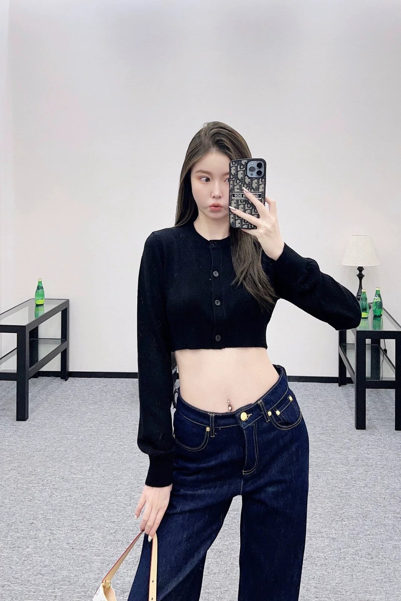 25fw Hollow knit short cardigan