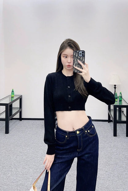 25fw Hollow knit short cardigan