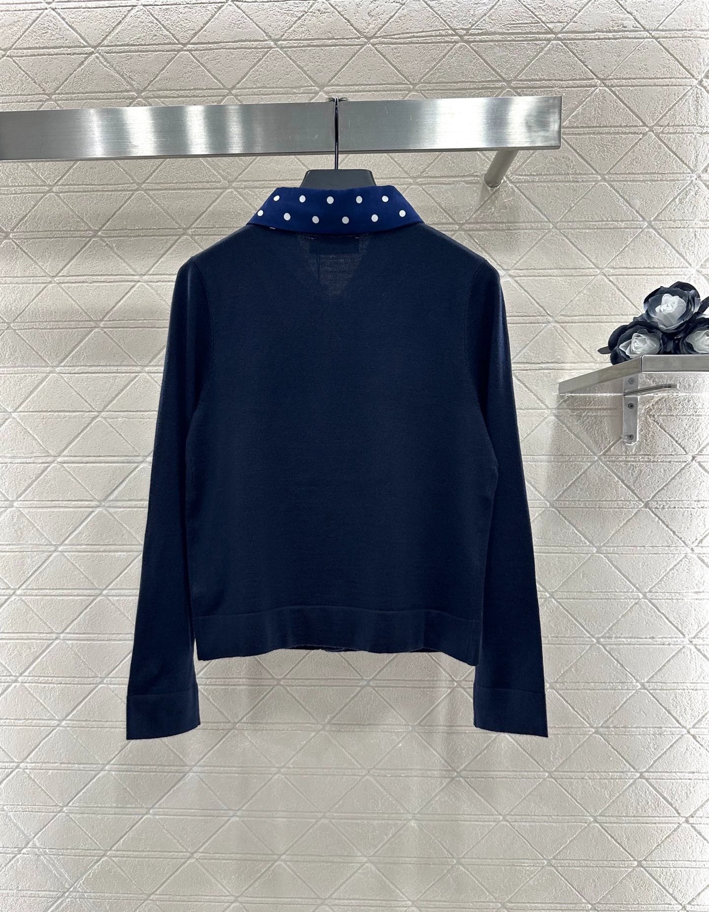 25fw Polka dot knitted cardigan