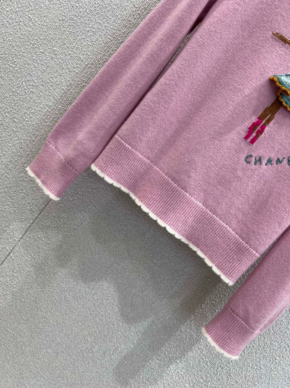 25fw Hook flower dancing girl sweater