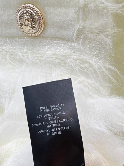 Patchwork fuzzy design knitwear