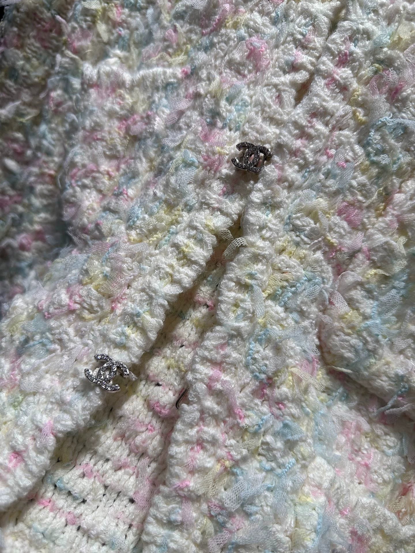 Rainbow fringe woven cardigan