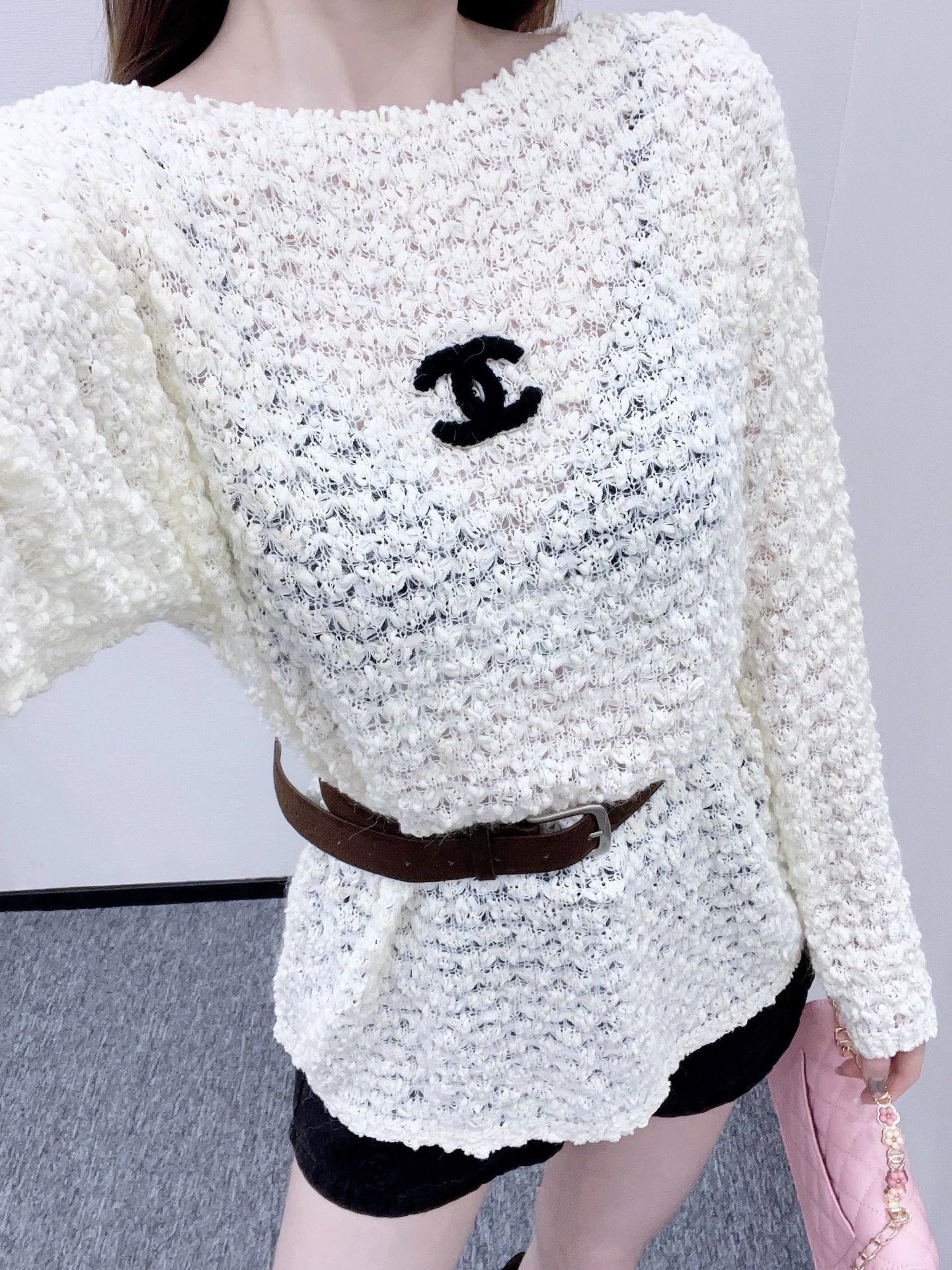25fw Belt knitted long top