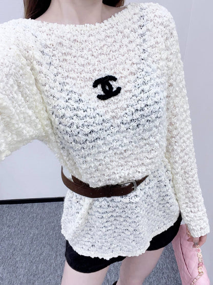 25fw Belt knitted long top