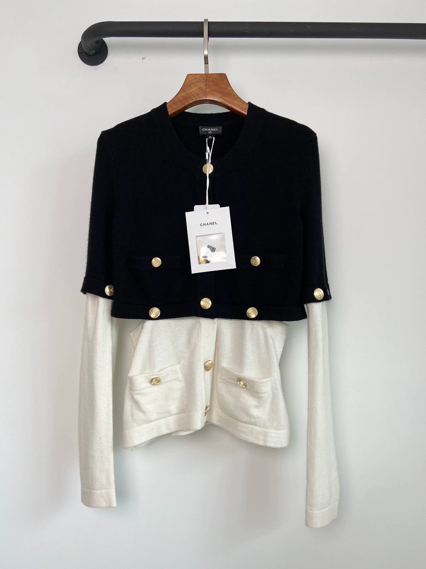 25fw Lion head buckle spliced knitted sweater（Medieval Series）