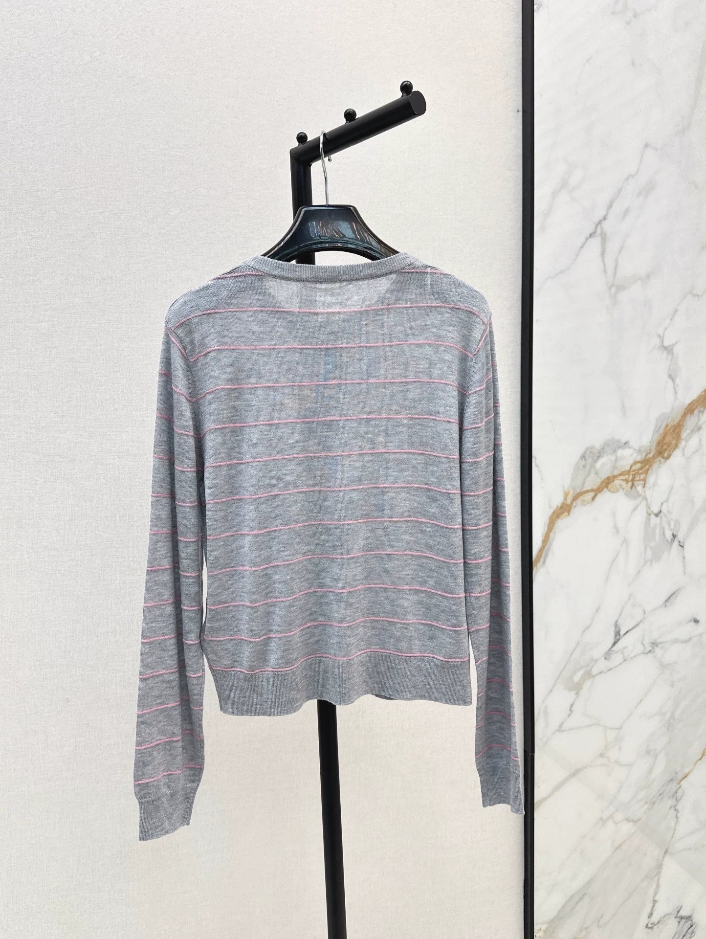 25fw Striped knitted cardigan