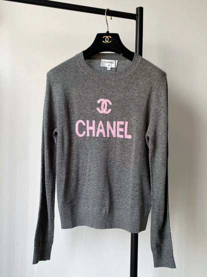 25fw Letter round neck sweater