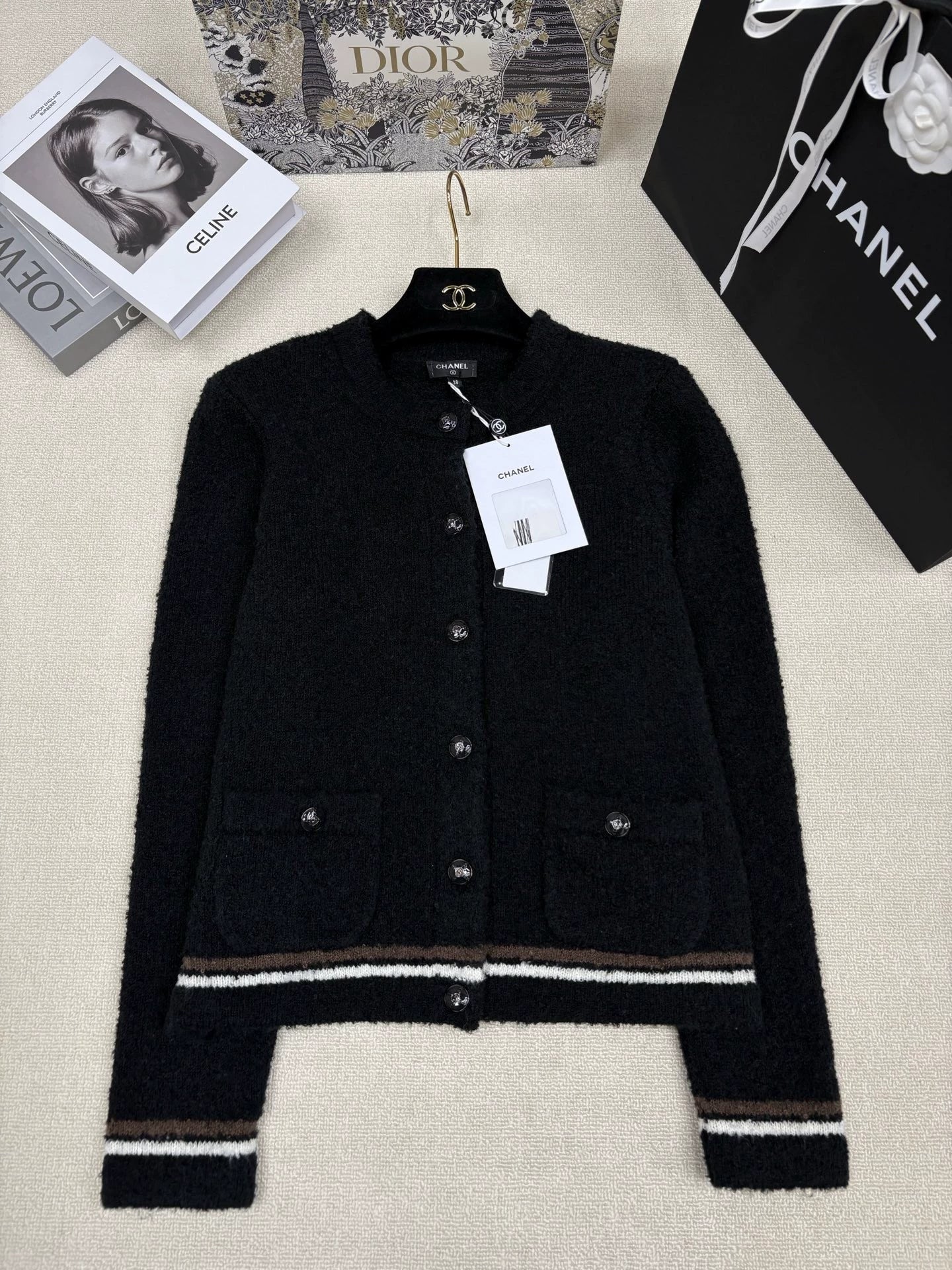 Zipper lapel cardigan