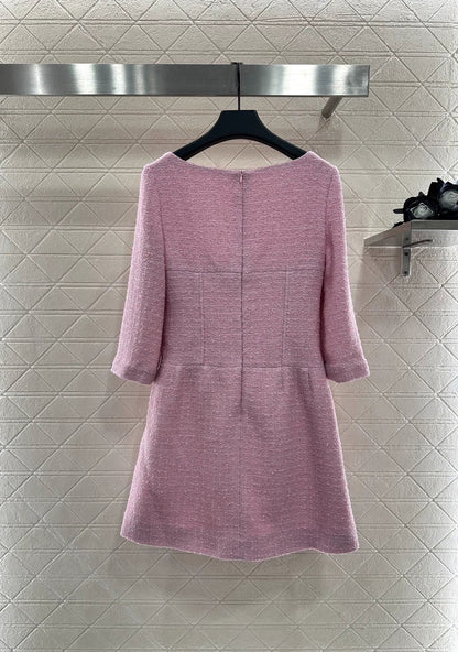 25fw Mid sleeve round neck dress