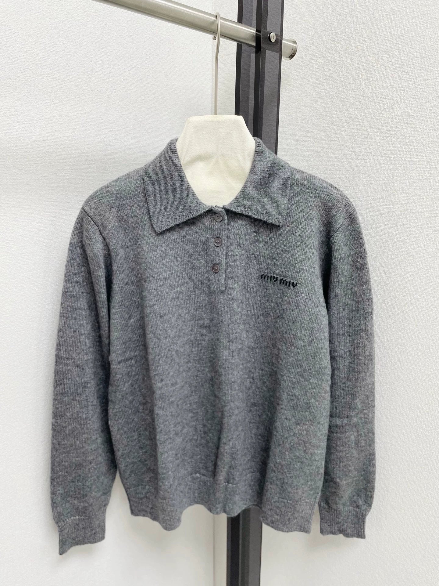 25fw Alphabet jacquard lapel half cardigan