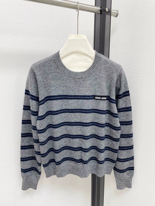 25fw Striped wool knitted sweater