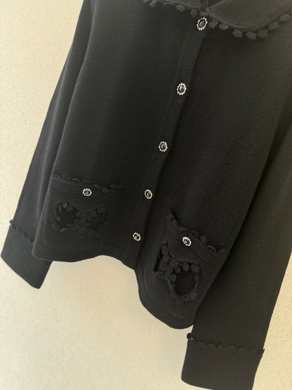 Pearl lace knitted cardigan