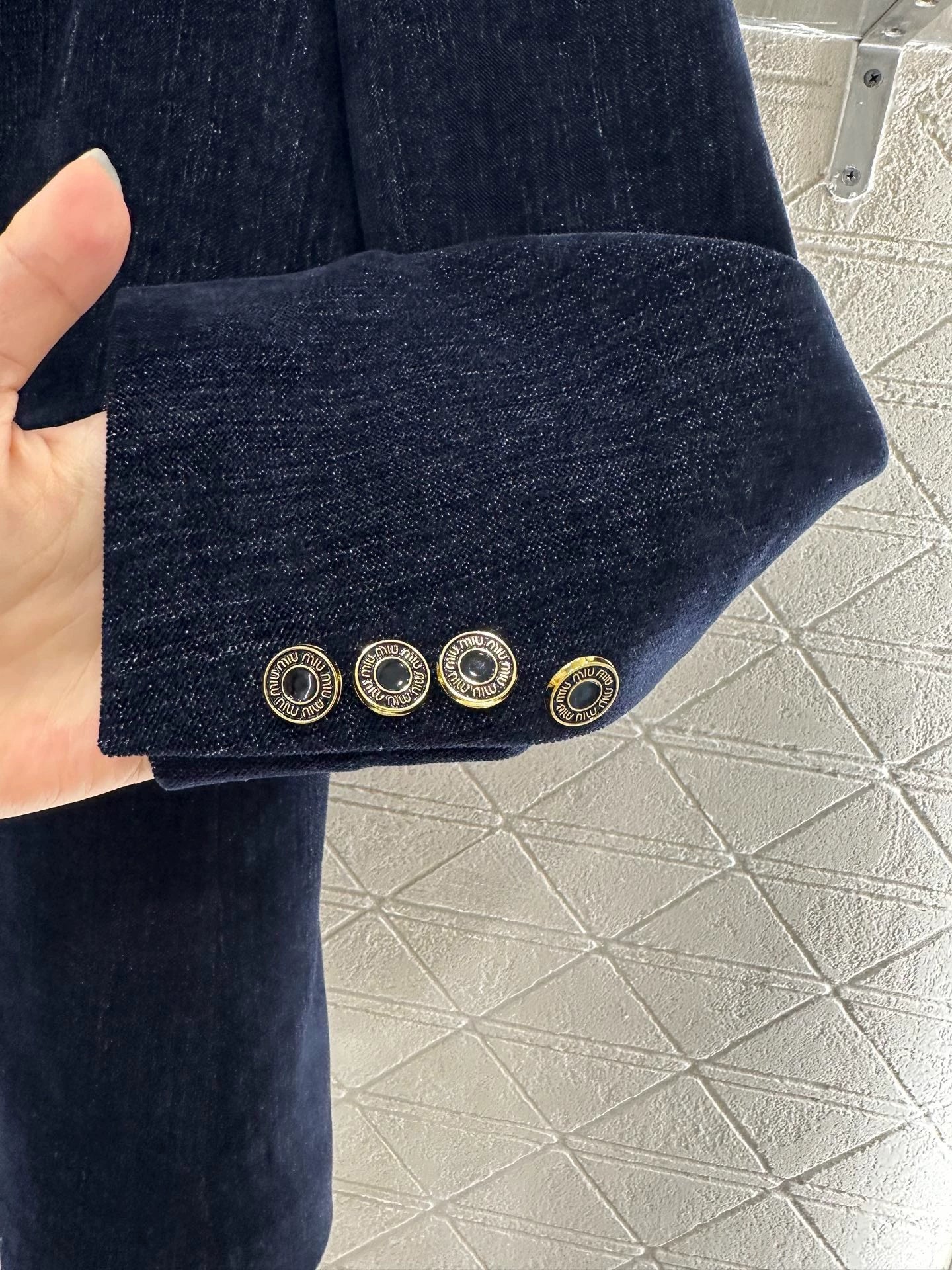 25fw Cowboy jacket pleated skirt set