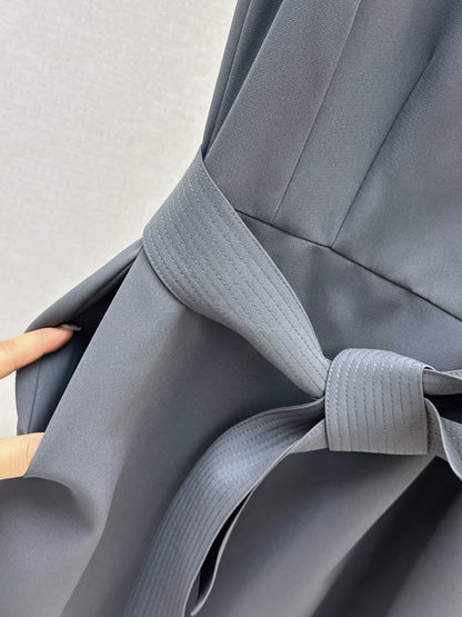 25fw Stand up collar belt dress