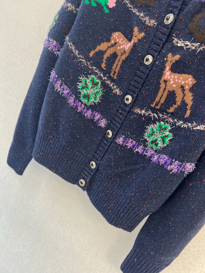 Deer knitted cardigan