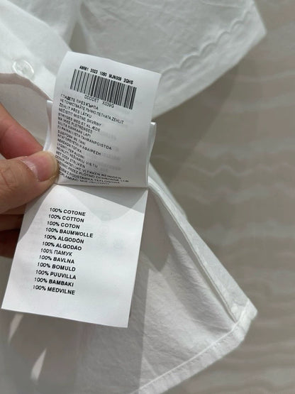 College style double-layer collar white shirt