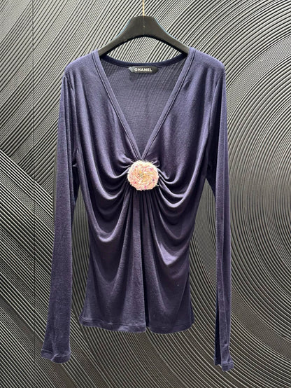 25fw V-neck top (vintage series)