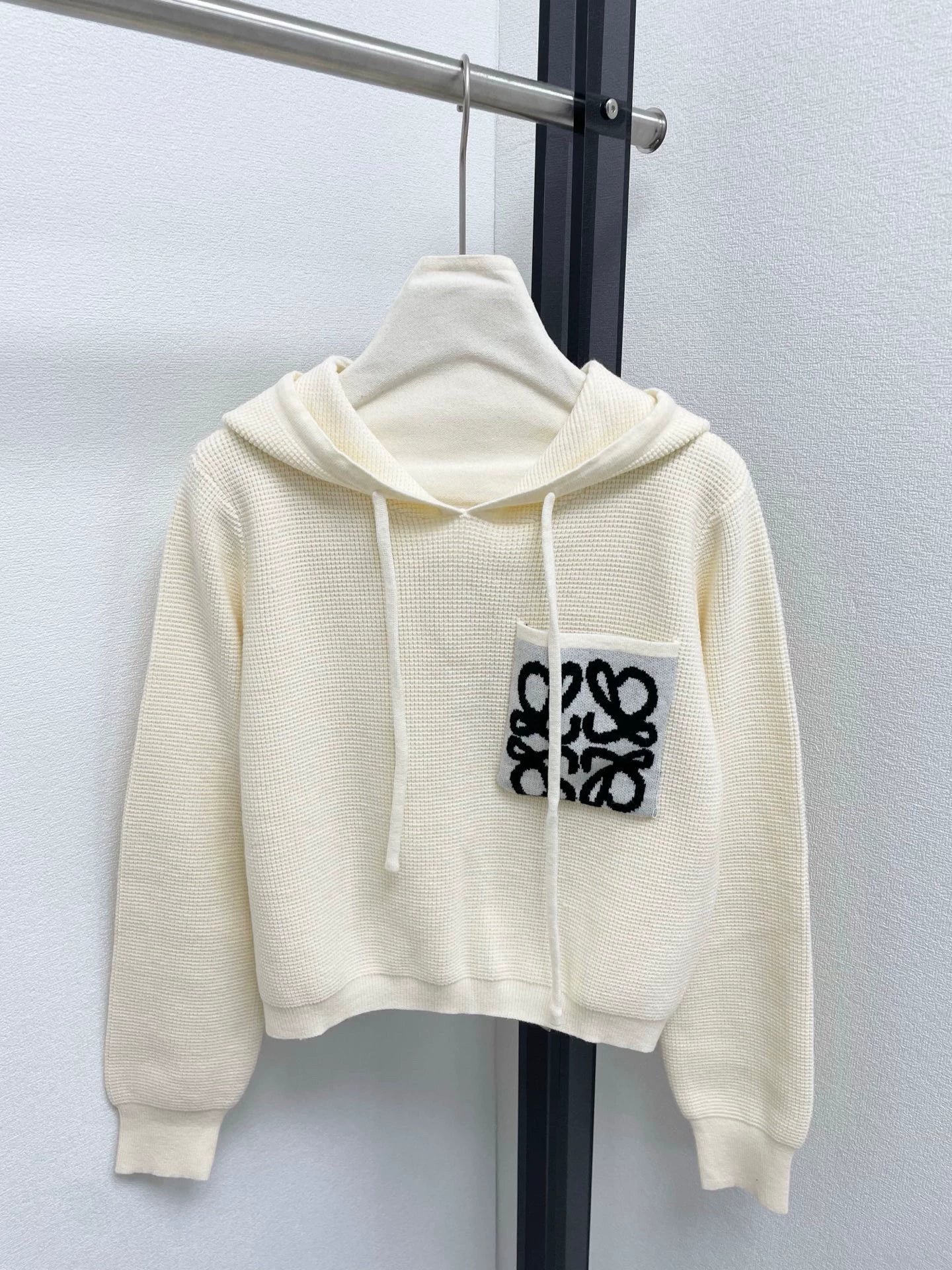 25fw Jacquard hooded knitted sweater